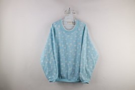 Deadstock Vintage 90s Streetwear Womens XL All Over Print Flower Sweatshirt USA - $59.35