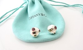 Tiffany &amp; Co Silver 18K Gold Gemstone Etoile Peridot Sapphire Earrings S... - £992.05 GBP
