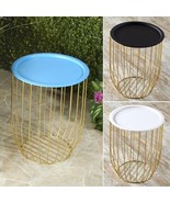 End Side Table Wire Metal Removable Tabletop Storage Basket Furniture 3 ... - £78.99 GBP+