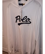 POLO RALPH LAUREN MEN WHITE  LIGHT HOODIE PULLOVER CHENILLE APPLIQUÉ LOG... - $54.44