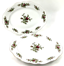 Johann Haviland Bavaria Germany Moss Rose China 12&quot; Oval Serving Platter Set 2 - £28.66 GBP