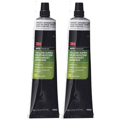 3M Super Weatherstrip And Gasket Adhesive Yellow 5 Oz Tube 2 Pack - $19.87