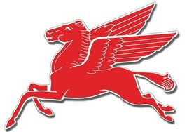 Mobil Gas Flying Red Horse Pegasus Metal Heavy Steel Sign Extra Large 35&quot; Oil - £196.13 GBP