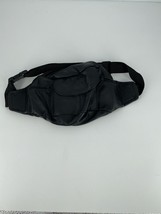 Black Leather Belt Fanny Pack, Unisex 5 Pocket Waist Belt Bag - $9.46