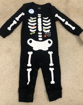 Baby Carter&#39;s Halloween Glow-In-The-Dark Skeleton Jumpsuit Sz 9 months NEW - £10.78 GBP
