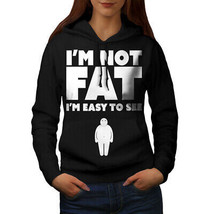 Wellcoda Fat Cool Joke Funny Womens Hoodie, Funny Casual Hooded Sweatshirt - £29.42 GBP