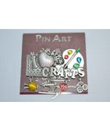 Vintage Spoontiques Pin Art I Love Crafts Pewter Pin Dangle Shapes Carded - £11.15 GBP