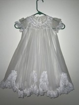 Rare White Sz 9 Mos Daddeese Lil Princess Dress by Christopher John Tripp FLAWS - £140.66 GBP