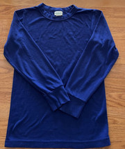 LL Bean Shirt Women&#39;s Base Layer Long Sleeve Vintage USA blue polyester ... - £15.80 GBP