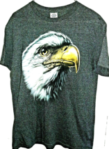 Medium Mens Eagles Head Patriotic Gray T-Shirt Delta Pro Weight Unisex - £11.66 GBP