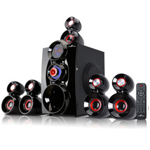 beFree Sound 5.1 Channel Surround Sound Bluetooth Speaker System- Red - £101.21 GBP
