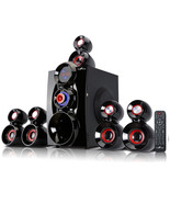 beFree Sound 5.1 Channel Surround Sound Bluetooth Speaker System- Red - £101.31 GBP