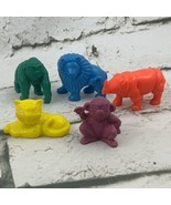 Tootsie Toys Rubber Animal Figures Safari Zoo Lion Rhino Gorilla #6 - £9.34 GBP
