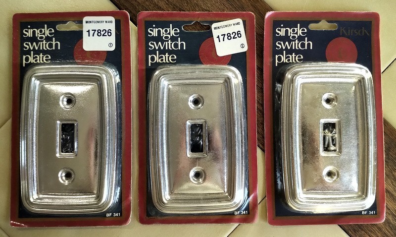 Lot (4) KIRSCH Silver Chrome Single Light Switch Plates & Double Outlet Plate Item image 3