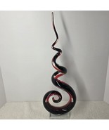 Murano Style 20&quot; Abstract Amber Swirled Coiled Solid Clear Art Studio Glass - $998.35 MXN