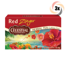3x Boxes Celestial Seasonings Red Zinger Herbal Tea | 20 Bags Each | 1.7oz - £17.37 GBP
