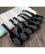Contemporary Black Melamine Asian Soup Spoons With Ladle Hook &amp; Notch Se... - €14,57 EUR