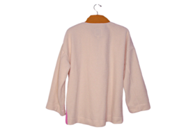 Free Assembly Womens Half Zip Mixy Popover Fleece Jacket Shacket White Pink XXL - £18.87 GBP