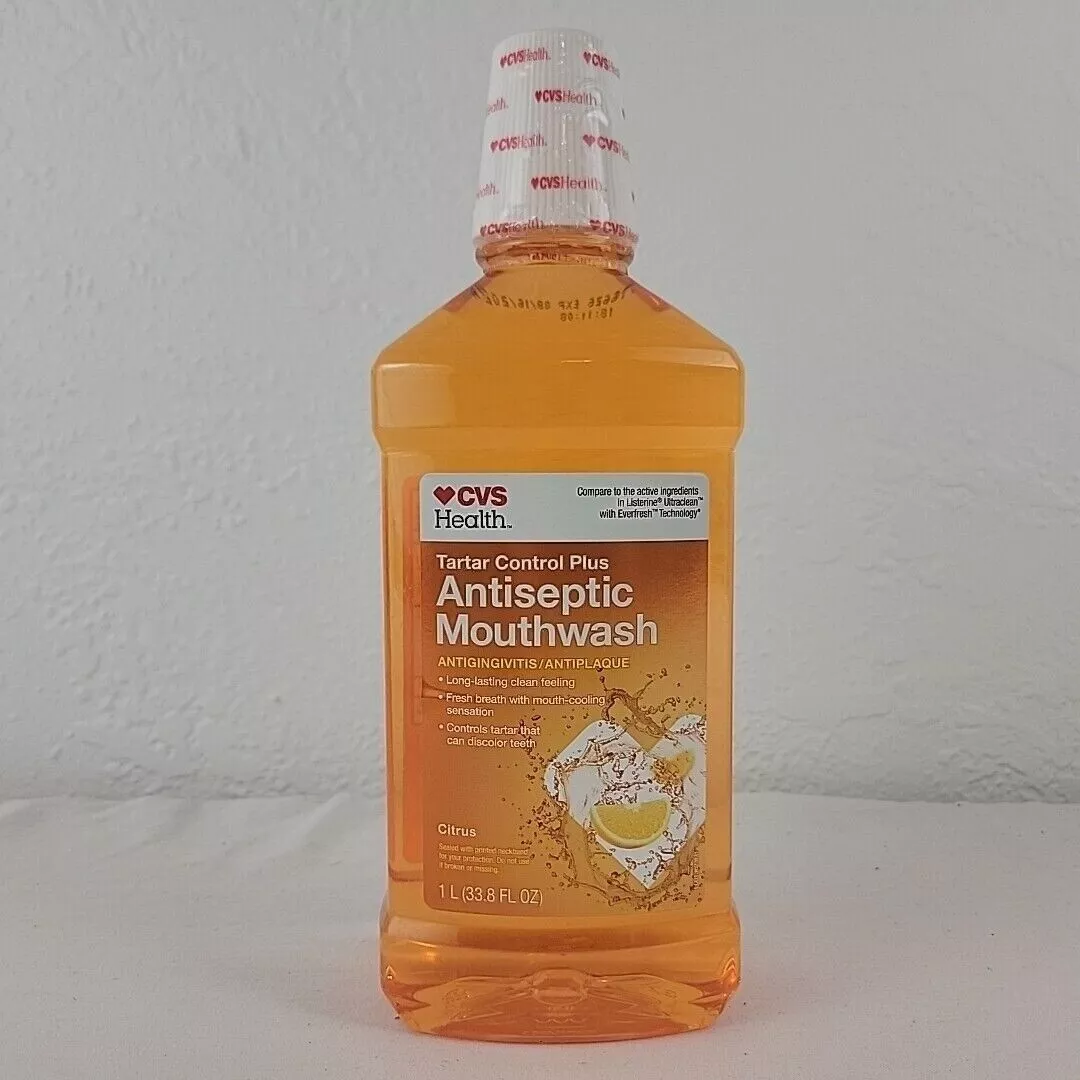 Vtg Tartar Control Plus Antiseptic Citrus Mouthwash CVS Health 1 Liter 2... - $49.95