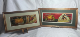 Butterfly Brand Pumpkin &amp; Squash N.Y. Antique Framed And Matted Original Labels - £31.92 GBP