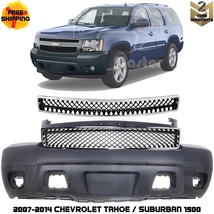 Front Bumper Cover &amp; Grille Kit For 2007-2014 Chevrolet Tahoe Fits Suburban 1500 - £338.50 GBP