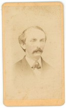 Antique Hand Tinted CDV Circa 1870&#39;S Handsome Man Moustache Keet Harrisburg, PA - £9.52 GBP