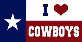AES Wholesale Lot of 6 I Heart (Love) Cowboys Texas State Decal Bumper Sticker - £7.09 GBP