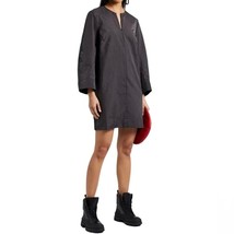 Ganni NWT Seersucker Check Zip Front Mini Short Dress Black Dress Sz DK4... - $88.80