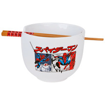 Spider-Man Manga Panels Ramen Bowl with Chopsticks Multi-Color - £18.36 GBP
