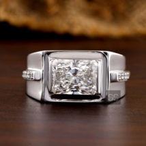 Men Wedding Ring,  925 Sterling Silver, Natural Zircon Gemstone Ring Zircon Ring - £86.81 GBP