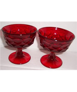 Noritake Ruby Red Crystal Sherbet dessert Depression Glasses A Set of Tw... - $39.99
