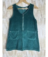 Vintage In Design Girls Size 10 Green Corduroy Jumper Dress School - $18.00