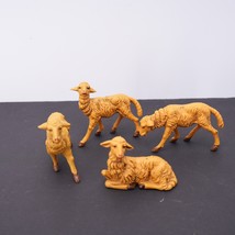 Vintage Christmas Nativity Sheep Lot Italy 4&quot; Orange / Brown / Tan - £32.90 GBP