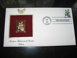 1997 Gold Stamp 22 kt Gold Merian Botanical Prints Citron Collectable Rare Stamp - £23.97 GBP