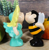 Bee My Honey! Bumblebee And Sunflower Kissing Ceramic Salt Pepper Shakers Set - £14.38 GBP