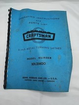 Sears Craftsman Model Number 101.21400 Operation Instructions And Part List - $372.21 MXN