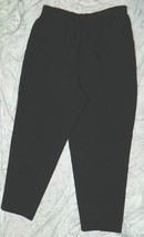 Womens Basic Edition Brand Black Casual Stretch Pants size 14 / 32-40x28 - £10.99 GBP