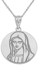 Personalized Name Silver Blessed Virgin Mary Miraculous Pendant Necklace - £49.86 GBP+