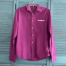 Coofandy Men&#39;s Button Up Shirt ~Sz S ~ Purple ~ Long Sleeve - £17.97 GBP