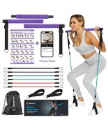 Portable Pilates Bar Kit With Resistance Bands For Men And Women - 6 Exe... - £42.30 GBP