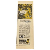 Sakrete Concrete and Mortar Mix Vintage Print Ad 60s Patio Project Construction - $10.39