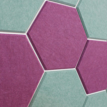 Hexagon Decorative Acoustic Panels - Seafoam Green and Purple (12 Pieces) - £27.96 GBP