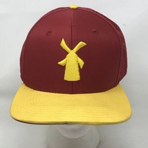 Dutch Bros Brothers Coffee Windmill Logo Hat Snapback DBAZ Maroon Gold - $18.47