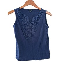 Talbots Sleeveless Navy Blue Shirt Tank Top Women&#39;s Size Petite - £10.03 GBP