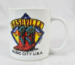 Vintage Nashville Cowboy Boots Music City Coffee Mug MC Art Co     - £19.74 GBP