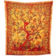 Traditional Jaipur Twin Tie Dye Indian Tree of Life Tapestry, Wall Hanging, Bohe - £19.48 GBP