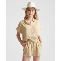 Quince Womens Vintage Wash Tencel Camp Shirt Oversized Boxy Light Khaki S - £18.84 GBP