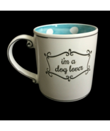 Dog Lover Large Ceramic Coffee Mug 21 oz Blue Polka Dots Cup - $19.25