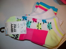Happy Style Socks Sport Quarter Crew Socks 3 Pair Shoe Size 5.5-9.5 NEW #37 - £7.85 GBP