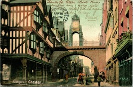 Vtg Postcard 1905 Chester Wales England UK Eastgate Lang&#39;s Series FIVE POSTMARKS - £7.92 GBP